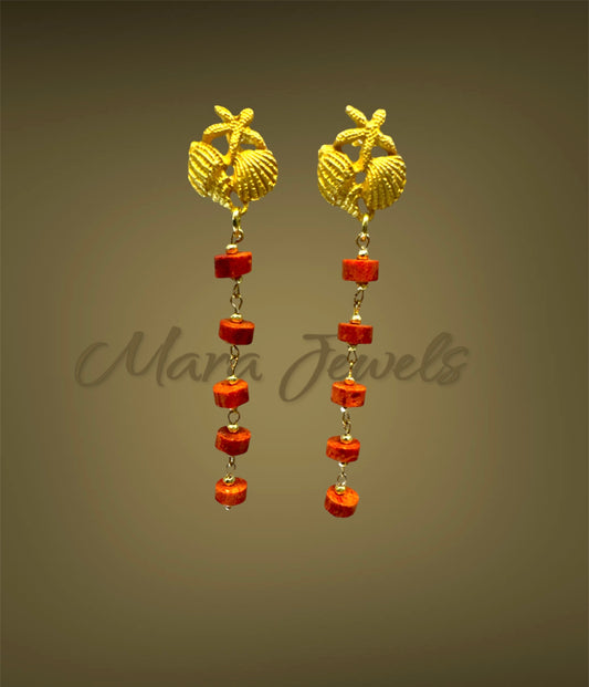 Orecchini corallo bambù